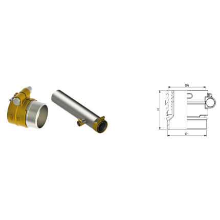 Varmego ®Hela Transition coupling tension sleeve radial with end for welding Clamp SDR 11 63x5,8-60,3/Varmo