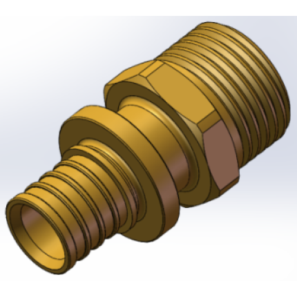 Varmego ® Kuplado MS Transition coupling movable sleeve axial with threaded end 25-3/4″SN/ SDR 7.4/180°/Todo&Forza/CW617N