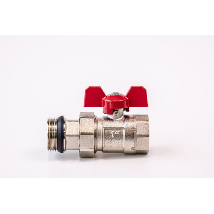 Varmego ® Ball valve red handle 1″ with Dutchman